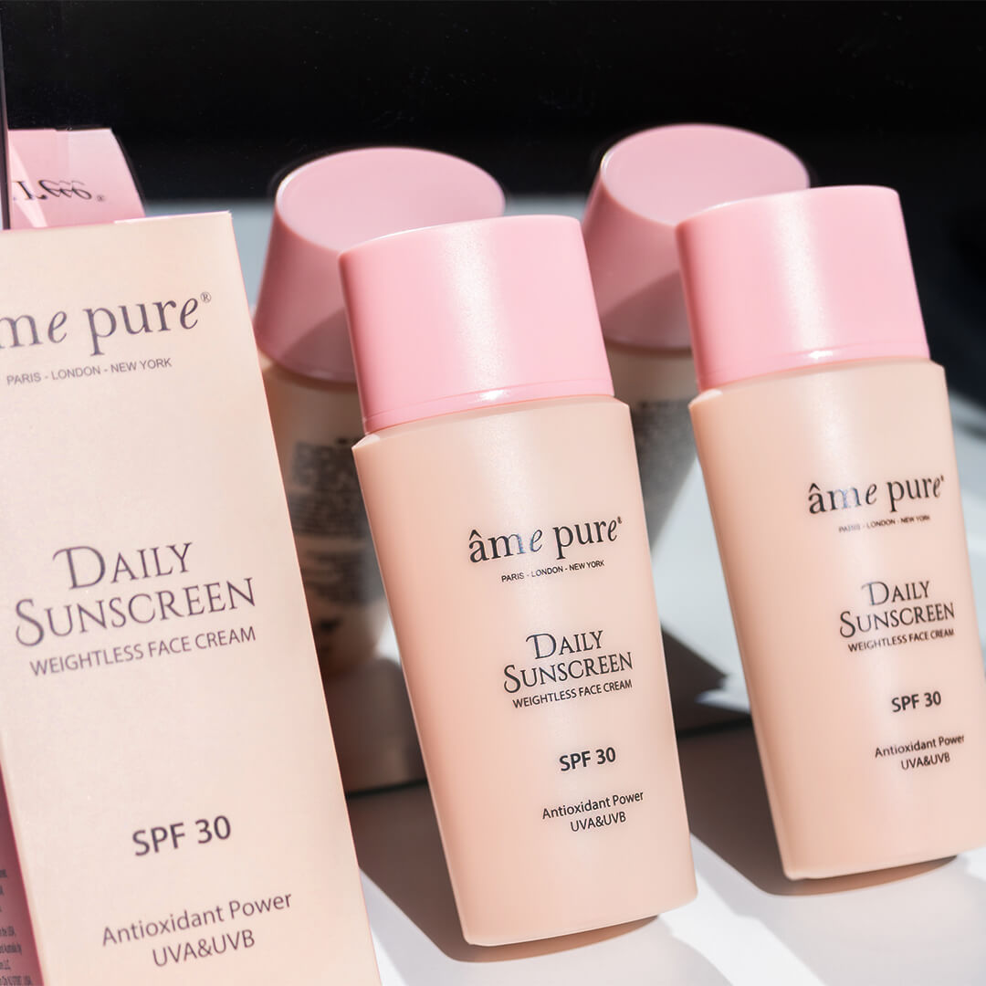 ame-pure Daily-Sunscreen Weightless-face-cream SPF30 Silky-smooth-formula Anti-Wrinkle-effect